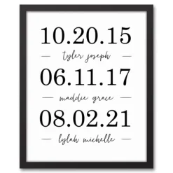 Personalized Names & Dates Framed Canvas Print-Kirkland's Home Shop