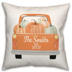 Personalized Orange Pumpkin Truck Pillow-Kirkland's Home Clearance