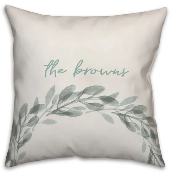 Personalized Seafoam Wreath Pillow-Kirkland's Home New
