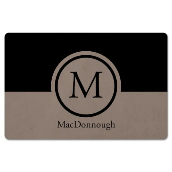 Personalized Simple Circle Monogram Floor Mat-Kirkland's Home Fashion