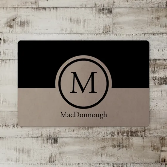 Personalized Simple Circle Monogram Floor Mat-Kirkland's Home Fashion