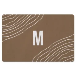 Personalized Taupe Monogram Wavy Lines Floor Mat-Kirkland's Home Hot