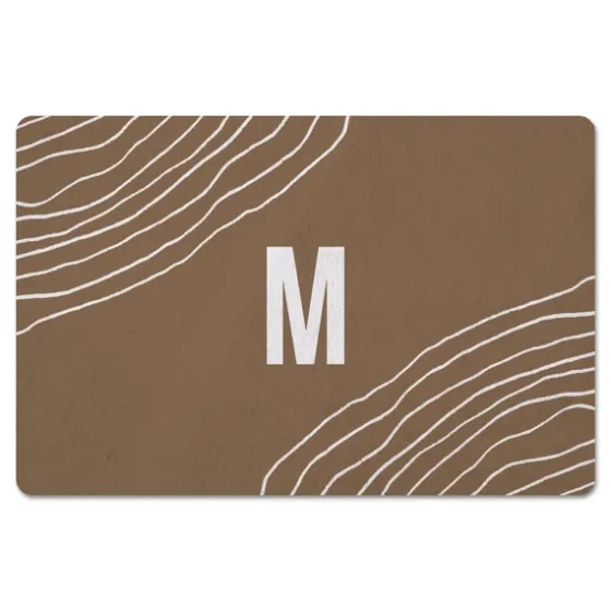 Personalized Taupe Monogram Wavy Lines Floor Mat-Kirkland's Home Hot