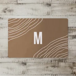 Personalized Taupe Monogram Wavy Lines Floor Mat-Kirkland's Home Hot