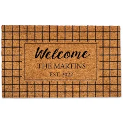 Personalized Welcome Windowpane Coir Doormat-Kirkland's Home Best