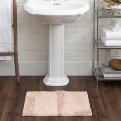 Petal Blush Asymmetrical Cotton Bath Mat, 45 In.-Kirkland's Home Online