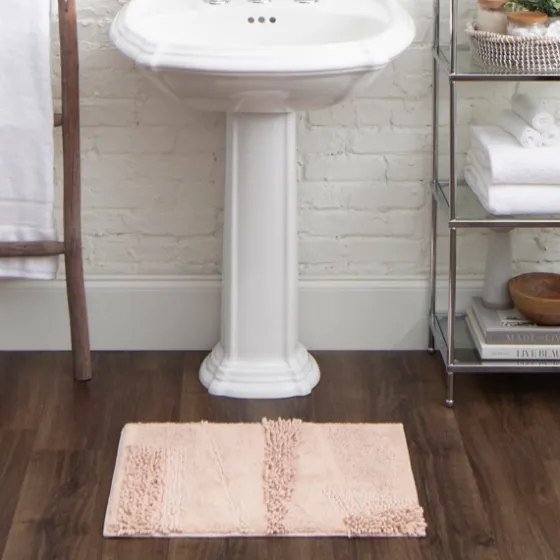 Petal Blush Asymmetrical Cotton Bath Mat, 45 In.-Kirkland's Home Online
