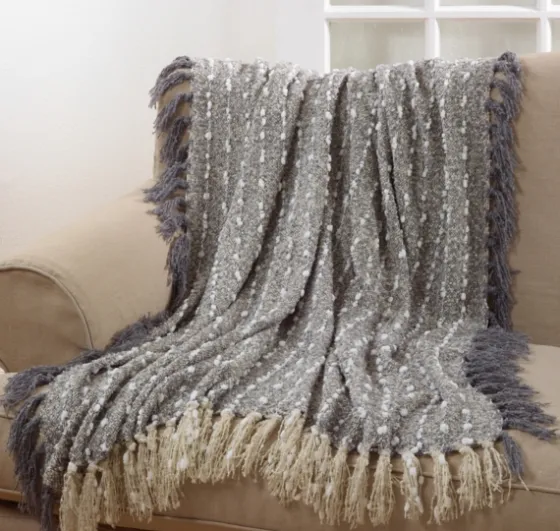 Petite Pom Pom Throw With Tassels-Kirkland's Home Sale