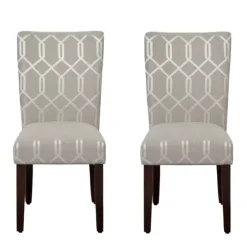 Pewter Lattice Parsons Chairs, Set Of 2-Kirkland's Home Flash Sale