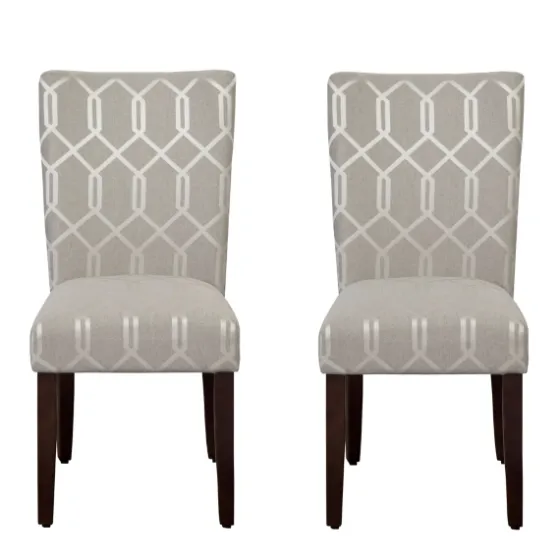 Pewter Lattice Parsons Chairs, Set Of 2-Kirkland's Home Flash Sale