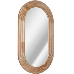 Pill Capsule Oval Shaped Wood Wall Mirror-Kirkland's Home Cheap