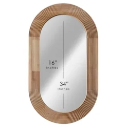 Pill Capsule Oval Shaped Wood Wall Mirror-Kirkland's Home Cheap