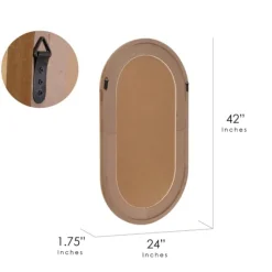 Pill Capsule Oval Shaped Wood Wall Mirror-Kirkland's Home Cheap
