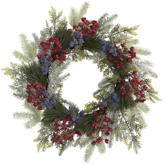Pine And Cedar Branches With Berries Wreath-Kirkland's Home Fashion