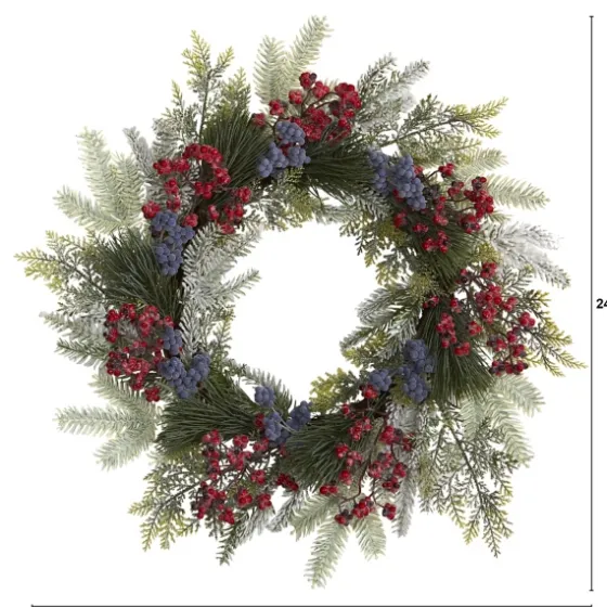 Pine And Cedar Branches With Berries Wreath-Kirkland's Home Fashion