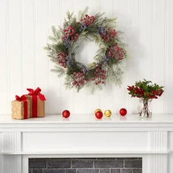 Pine And Cedar Branches With Berries Wreath-Kirkland's Home Fashion