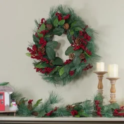 Pine Needles And Berries Wreath-Kirkland's Home Clearance