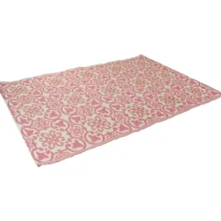 Pink And Cream Floral Tile Outdoor Area Rug, 4X6-Kirkland's Home Discount