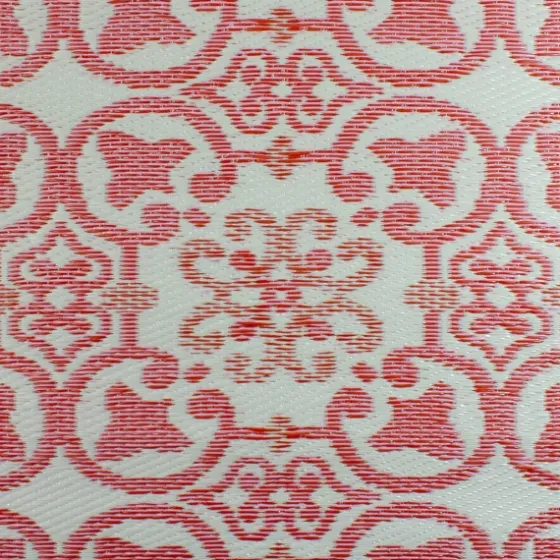 Pink And Cream Floral Tile Outdoor Area Rug, 4X6-Kirkland's Home Discount