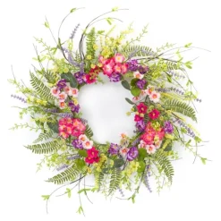 Pink And Purple Mixed Floral Wreath-Kirkland's Home Shop