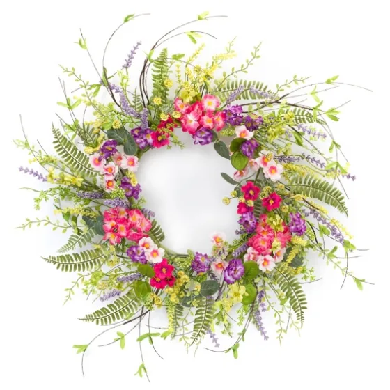 Pink And Purple Mixed Floral Wreath-Kirkland's Home Shop