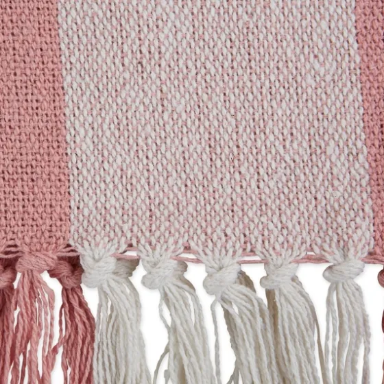 Pink And White Buffalo Check Throw-Kirkland's Home Sale