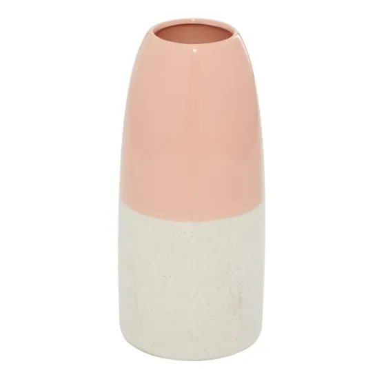 Pink And White Ceramic Vase, 11 In.-Kirkland's Home Fashion