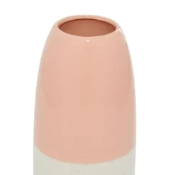 Pink And White Ceramic Vase, 11 In.-Kirkland's Home Fashion