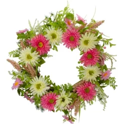 Pink And White Chrysanthemum And Berry Wreath-Kirkland's Home Clearance