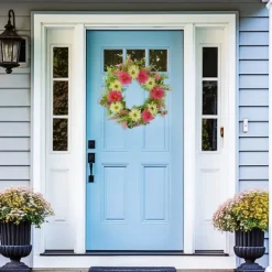 Pink And White Chrysanthemum And Berry Wreath-Kirkland's Home Clearance