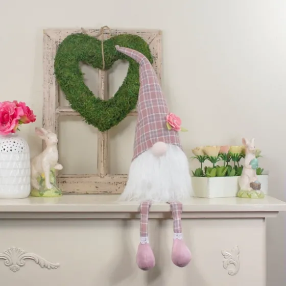 Pink And White Plaid Gnome Shelf Sitter-Kirkland's Home Store