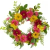 Pink And Yellow Chrysanthemum And Daisy Wreath-Kirkland's Home Clearance