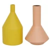 Pink And Yellow Metal Geometric Vases, Set Of 2-Kirkland's Home Store