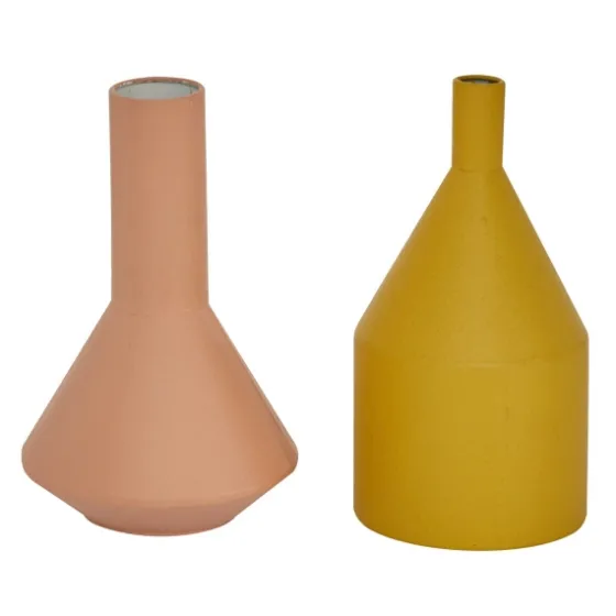 Pink And Yellow Metal Geometric Vases, Set Of 2-Kirkland's Home Store