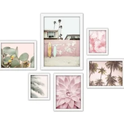 Pink Beach Photography Framed Art Prints, Set Of 6-Kirkland's Home New