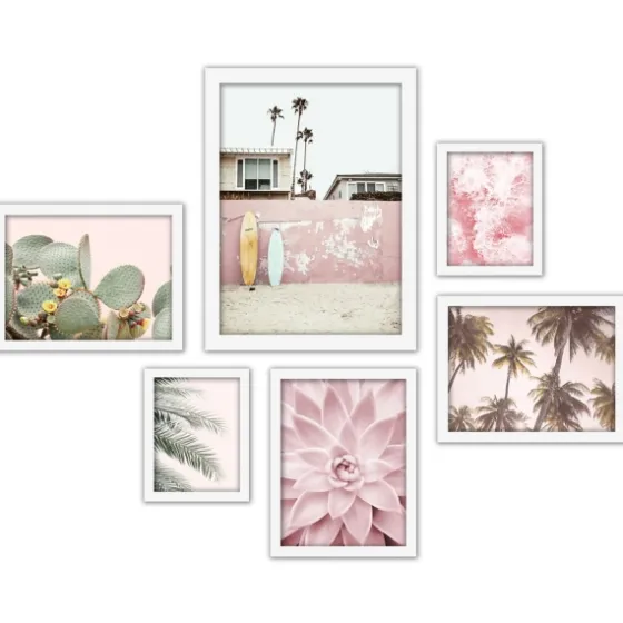 Pink Beach Photography Framed Art Prints, Set Of 6-Kirkland's Home New