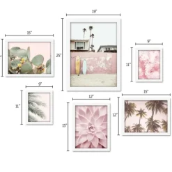 Pink Beach Photography Framed Art Prints, Set Of 6-Kirkland's Home New