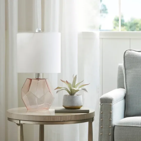 Pink Glass Stella Table Lamp-Kirkland's Home Clearance