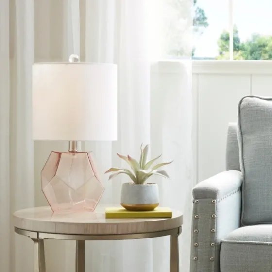 Pink Glass Stella Table Lamp-Kirkland's Home Clearance