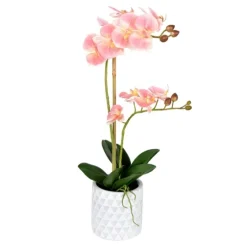 Pink Orchid Real Touch Arrangement In Ceramic Pot-Kirkland's Home Outlet
