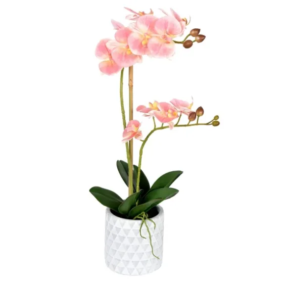 Pink Orchid Real Touch Arrangement In Ceramic Pot-Kirkland's Home Outlet