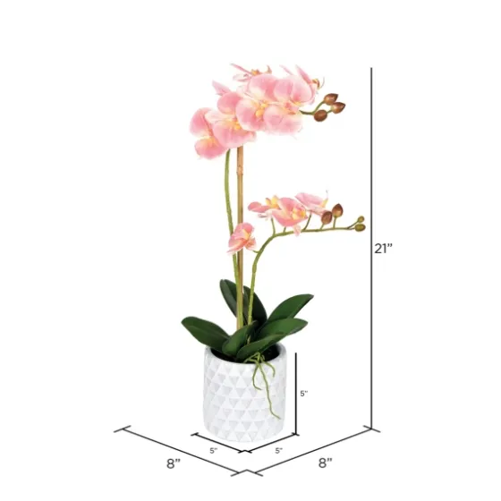 Pink Orchid Real Touch Arrangement In Ceramic Pot-Kirkland's Home Outlet