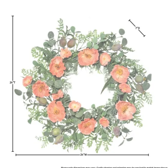 Pink Poppy And Pod Wreath-Kirkland's Home Shop