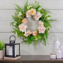 Pink Roses, Hydrangeas, And Peonies Wreath-Kirkland's Home Cheap