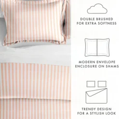 Pink Rugged Stripe 2-Pc. Twin Duvet Cover Set-Kirkland's Home Discount