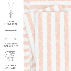 Pink Rugged Stripe 2-Pc. Twin Duvet Cover Set-Kirkland's Home Discount