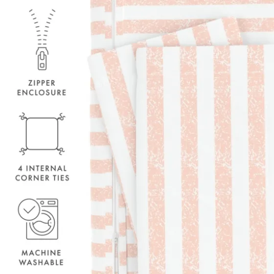 Pink Rugged Stripe 2-Pc. Twin Duvet Cover Set-Kirkland's Home Discount