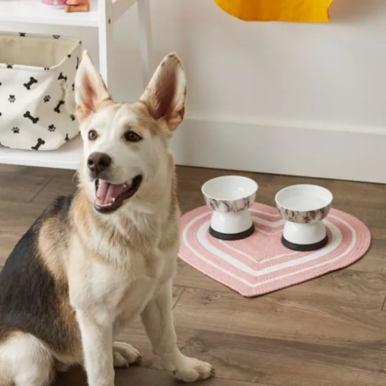 Pink Striped Heart Pet Bowl Mat-Kirkland's Home Cheap
