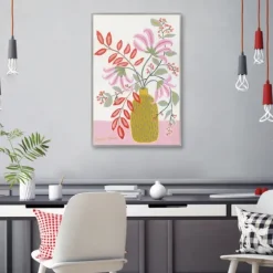 Pink Table Framed Canvas Art Print-Kirkland's Home Clearance
