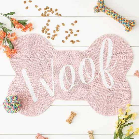 Pink Woof Bone Pet Bowl Mat-Kirkland's Home Best Sale